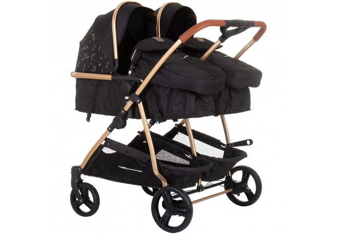 Carucior gemeni Chipolino Duo Smart 2 in 1 ebony
