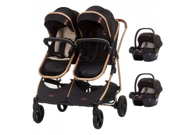 Carucior gemeni Chipolino Duo Smart 3 in 1 ebony