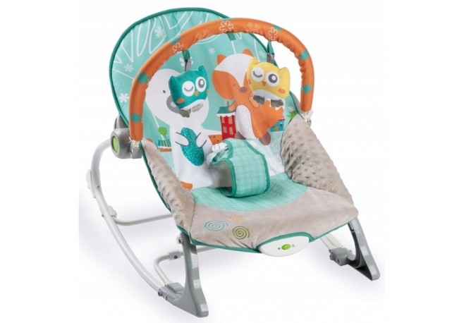 Balansoar cu vibratii vulpita si ursul Ricokids 7309 - Turcoaz
