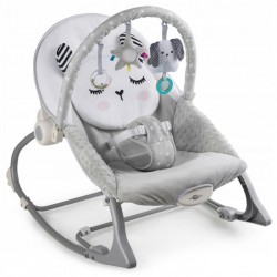 Balansoar multifunctional cu vibratii panda 3 jucarii Ricokids 7323 Gri