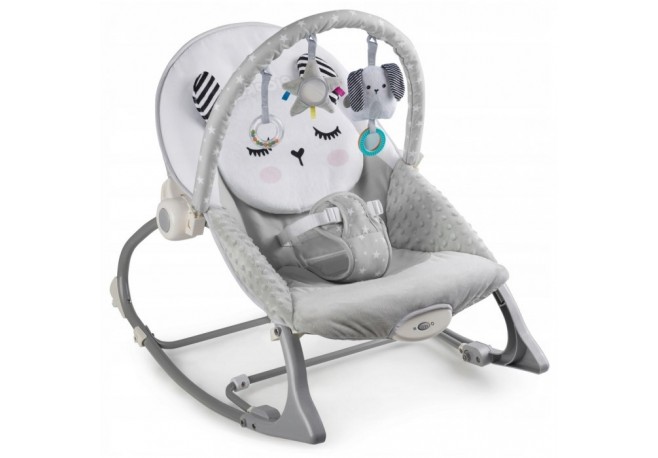 Balansoar multifunctional cu vibratii panda 3 jucarii Ricokids 7323 Gri
