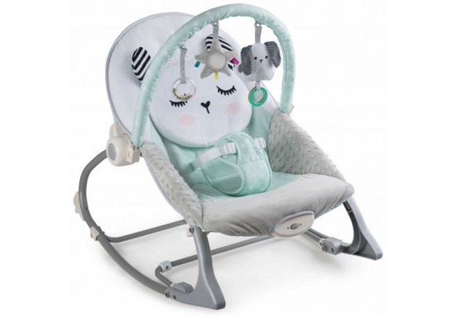 Balansoar multifunctional cu vibratii panda 3 jucarii Ricokids 7324 Turcoaz