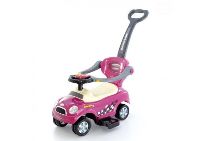 Masinuta de impins EURObaby 321 Mini Cooper - Roz