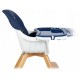 Scaun de masa 3 in 1 cu picioare din lemn 63 x 58 x 90 cm Ricokids Lilo 700201 - Bleumarin