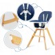 Scaun de masa 3 in 1 cu picioare din lemn 63 x 58 x 90 cm Ricokids Lilo 700201 - Bleumarin