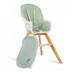 Scaun de masa 3 in 1 cu picioare din lemn 63 x 58 x 90 cm Ricokids Lilo 700202 - Verde
