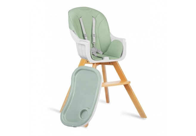 Scaun de masa 3 in 1 cu picioare din lemn 63 x 58 x 90 cm Ricokids Lilo 700202 - Verde