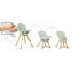 Scaun de masa 3 in 1 cu picioare din lemn 63 x 58 x 90 cm Ricokids Lilo 700202 - Verde