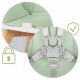 Scaun de masa 3 in 1 cu picioare din lemn 63 x 58 x 90 cm Ricokids Lilo 700202 - Verde