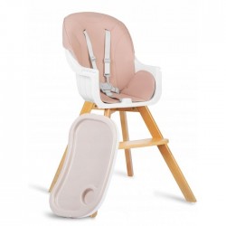 Scaun de masa 3 in 1 cu picioare din lemn 63 x 58 x 90 cm Ricokids Lilo 700203 - Roz