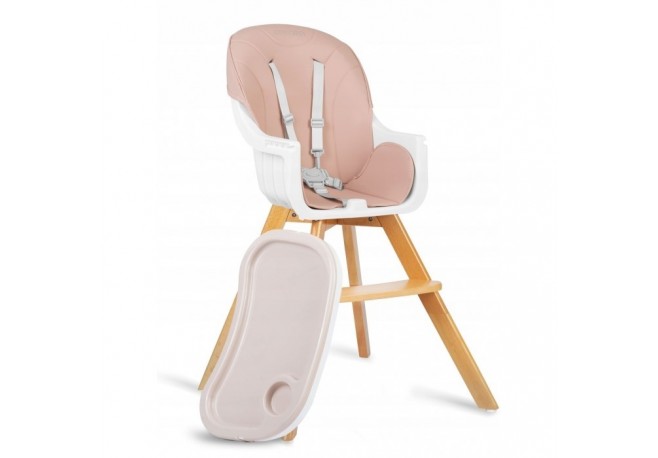 Scaun de masa 3 in 1 cu picioare din lemn 63 x 58 x 90 cm Ricokids Lilo 700203 - Roz