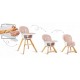 Scaun de masa 3 in 1 cu picioare din lemn 63 x 58 x 90 cm Ricokids Lilo 700203 - Roz
