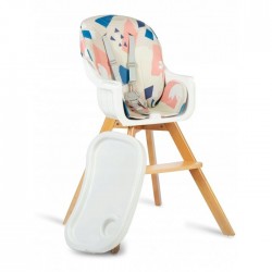Scaun de masa 3 in 1 cu picioare din lemn 63 x 58 x 90 cm Ricokids Lilo 700204 - Multicolor