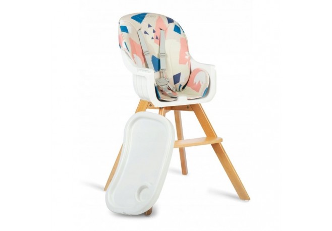 Scaun de masa 3 in 1 cu picioare din lemn 63 x 58 x 90 cm Ricokids Lilo 700204 - Multicolor