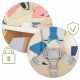 Scaun de masa 3 in 1 cu picioare din lemn 63 x 58 x 90 cm Ricokids Lilo 700204 - Multicolor