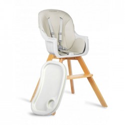 Scaun de masa 3 in 1 cu picioare din lemn 63 x 58 x 90 cm Ricokids Lilo 700200 - Bej