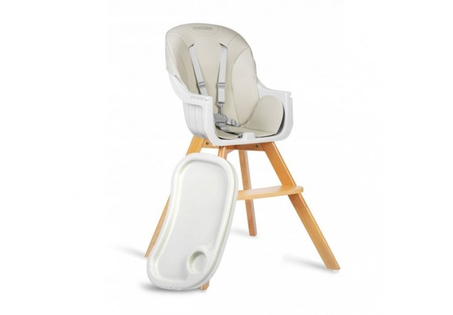 Scaun de masa 3 in 1 cu picioare din lemn 63 x 58 x 90 cm Ricokids Lilo 700200 - Bej