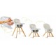 Scaun de masa 3 in 1 cu picioare din lemn 63 x 58 x 90 cm Ricokids Lilo 700200 - Bej
