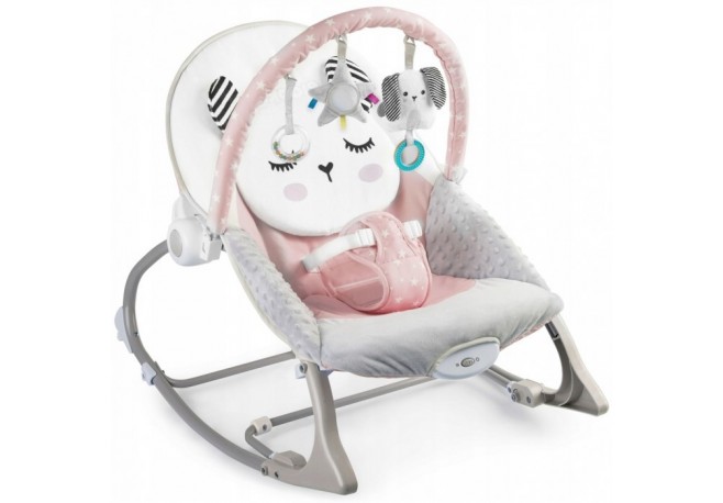 Balansoar multifunctional cu vibratii panda 3 jucarii Ricokids 7325 Roz