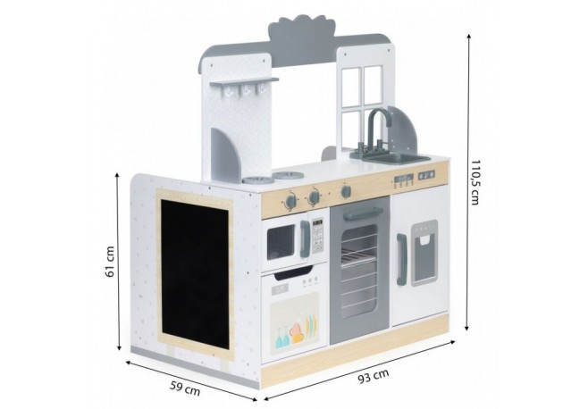 Bucatarie din lemn 2 in 1 tip restaurant pentru copii Ecotoys 7261