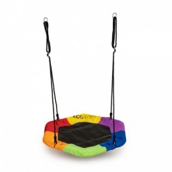 Leagan pentru copii rotund tip cuib de barza suspendat Ecotoys MIR6023 - Multicolor