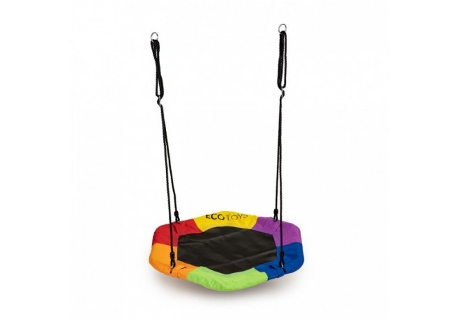 Leagan pentru copii rotund tip cuib de barza suspendat Ecotoys MIR6023 - Multicolor