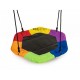 Leagan pentru copii rotund tip cuib de barza suspendat Ecotoys MIR6023 - Multicolor