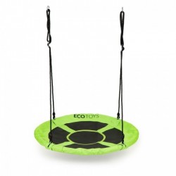 Leagan pentru copii rotund tip cuib de barza suspendat 110 cm Ecotoys MIR6001 - Verde