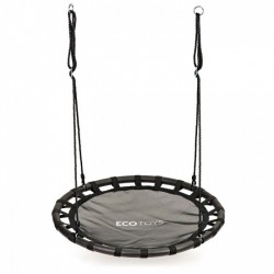 Leagan pentru copii rotund tip cuib de barza suspendat 100 cm Ecotoys MIR6300 - Negru