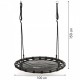 Leagan pentru copii rotund tip cuib de barza suspendat 100 cm Ecotoys MIR6300 - Negru