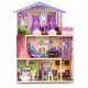 Casuta de papusi din lemn cu 3 etaje mobilier si lift Ricokids RC-807