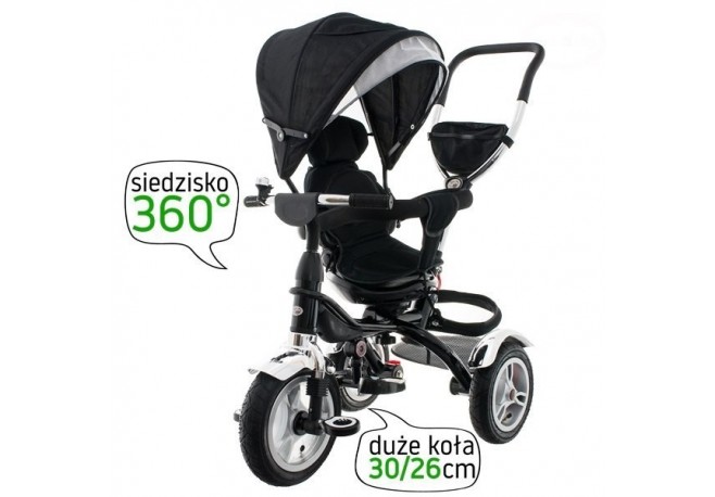 Tricicleta cu sezut reversibil EURObaby T307 - Negru