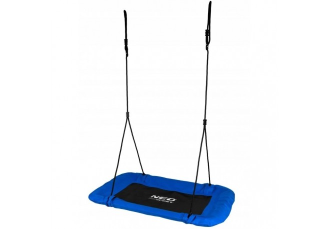 Leagan tip cuib pentru copii dreptunghiular XXL 110 x 70 cm 150 kg Neo-Sport 1010 Albastru