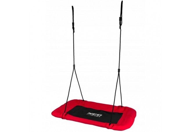 Leagan tip cuib pentru copii dreptunghiular XXL 110 x 70 cm 150 kg Neo-Sport 1011 Rosu