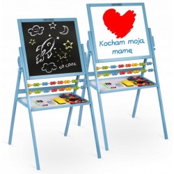 Tabla educationala cu doua fete si accesorii Ricokids RK-800 101 x 54 x 55 cm Albastru