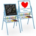 Tabla educationala cu doua fete si accesorii Ricokids RK-800 101 x 54 x 55 cm Albastru