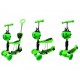 Trotineta 5 in 1 roti cu LED platforma antiderapanta JR R-Sport - Verde