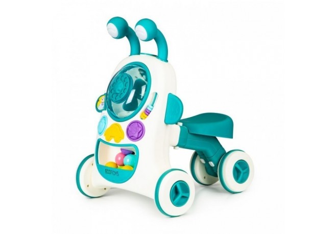 Antemergator interactiv 2 in 1 cu sezut lumini si sunete Ecotoys LC-V1336 - Albastru