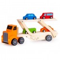 Camion de remorcare din lemn Lora + 4 masini Ecotoys 2243