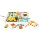 Bucatarie din lemn cu alimente si accesorii Ecotoys MC184