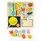 Bucatarie din lemn cu alimente si accesorii Ecotoys MC184