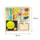 Bucatarie din lemn cu alimente si accesorii Ecotoys MC184