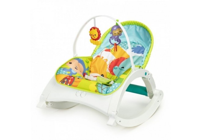 Fotoliu Balansoar 3 In 1 Cu Vibratii Ecotoys 88954 - Jungla