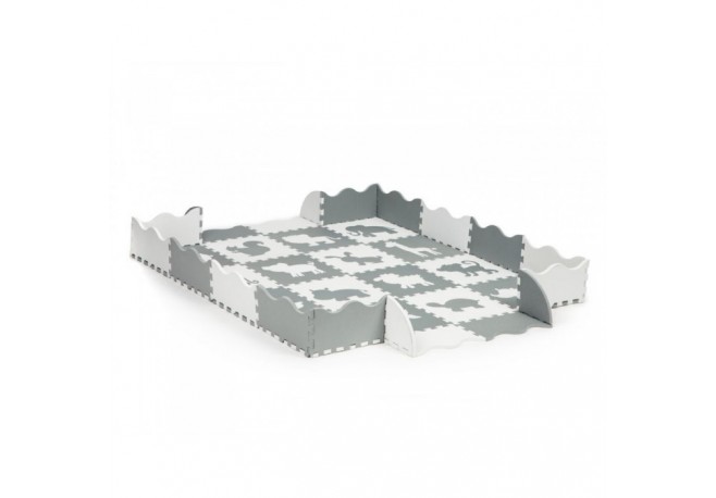 Salteluta de joaca cu animale si cu pereti 36 elemente ECOEVA001 - Gri