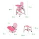 Scaun de masa multifunctional Ecotoys - Roz cu model