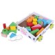 Carucior din lemn Vacuta cu 30 de cuburi Ecotoys 2019