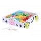 Carucior din lemn Vacuta cu 30 de cuburi Ecotoys 2019