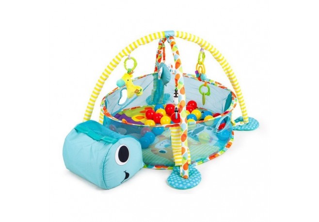 Salteluta de joaca cu bile Ecotoys 88968 Broasca Testoasa - Albastra