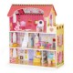 Casuta de papusi din lemn cu iluminare LED + set mobilier Ecotoys HM006395