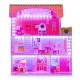 Casuta de papusi din lemn cu iluminare LED + set mobilier Ecotoys HM006395
